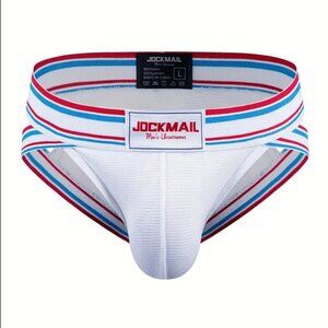 Jockmail Red White and Blue Striped Low Waist Brief for Men Underwear New